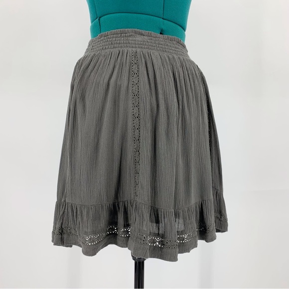 Only Khaki Khloe Plissé Lined Short Circle Skirt, EU 36/US 4 - Picture 6 of 16